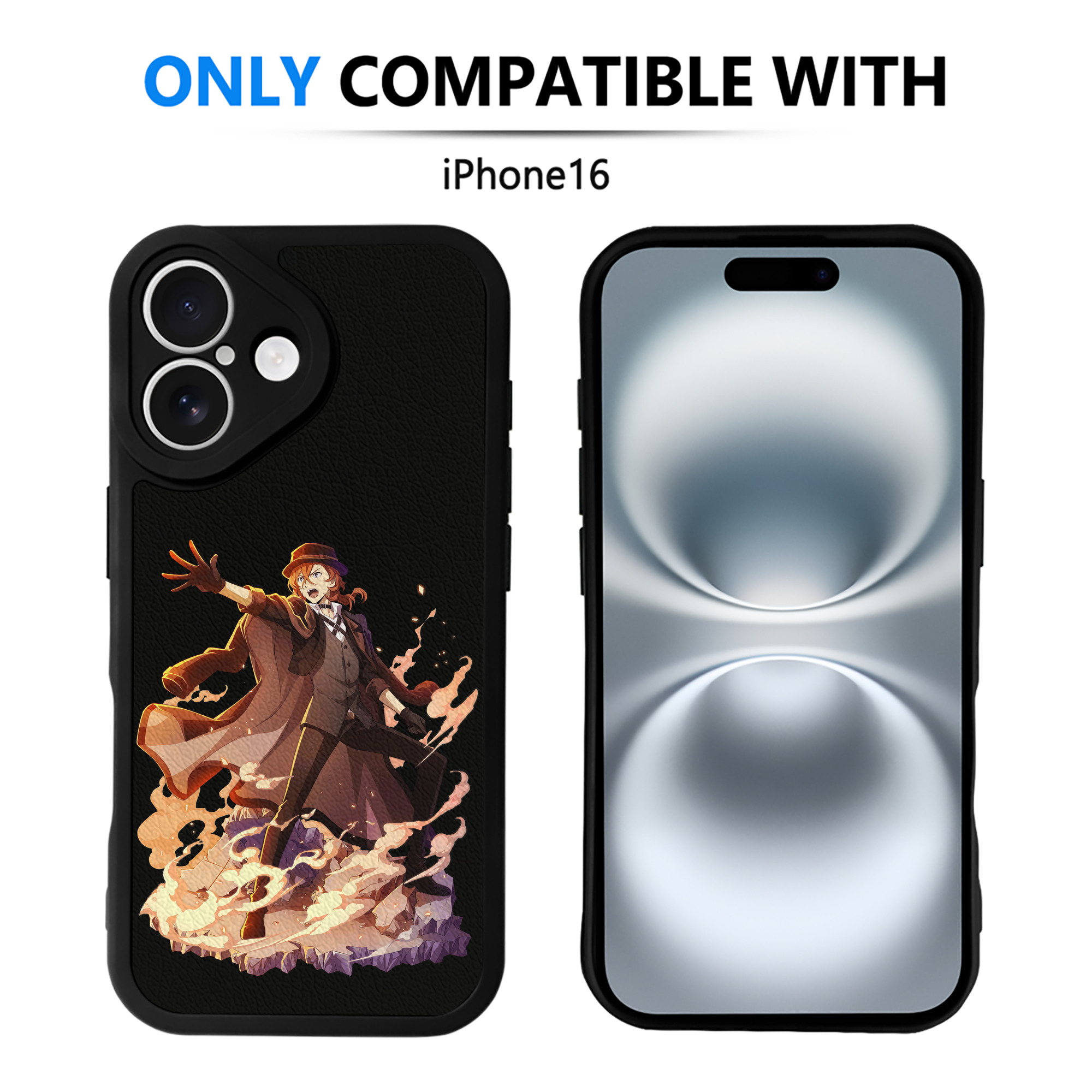 （画像用） 文豪ストレイドッグス Bungo Stray Dogs 【iPhone 16シリーズ対応】シリコンスマホケース（レザー調） 材質：シリコン